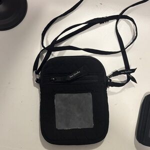 Vera Bradley Black Quilted Messenger Bag